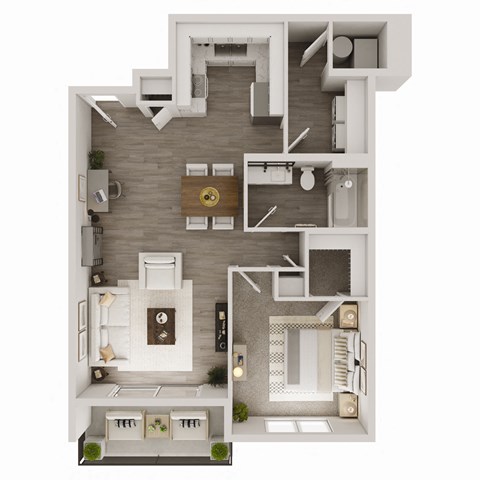 821 SF One Bedroom Laurel floor plan  at 148 Place in Omaha, NE